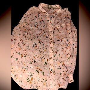 Charlie Paige floral see through button up size medium